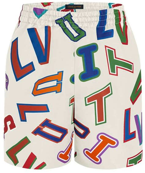 Louis Vuitton x NBA Basketball Letters Shorts Beige.